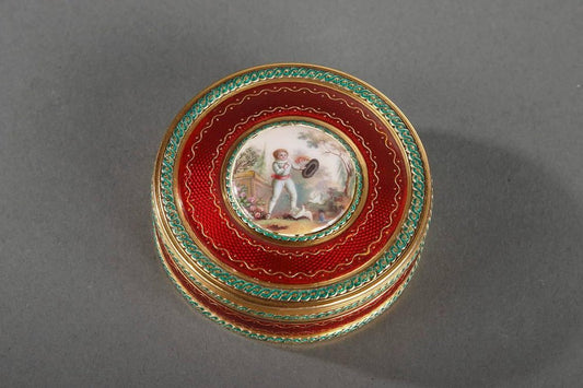 Round Bonbonniere in Gold and Enamel, 1779