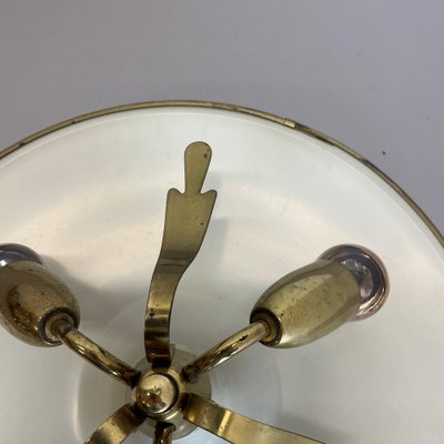 Round Brass Ceiling Light Flushmountby Gio Ponti, Italy 1950s-QZ-1772930