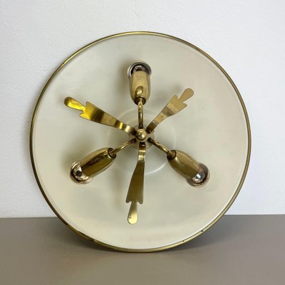 Round Brass Ceiling Light Flushmountby Gio Ponti, Italy 1950s-QZ-1772930