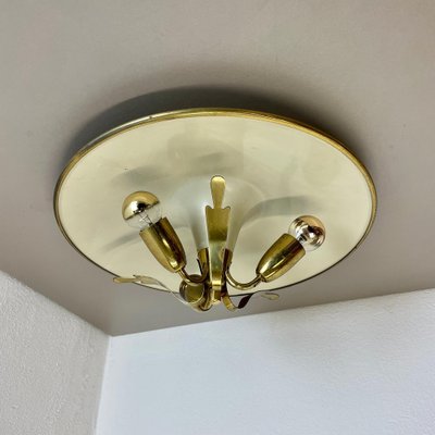 Round Brass Ceiling Light Flushmountby Gio Ponti, Italy 1950s-QZ-1772930