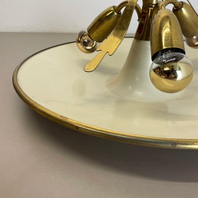 Round Brass Ceiling Light Flushmountby Gio Ponti, Italy 1950s-QZ-1772930