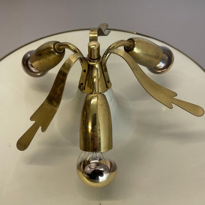 Round Brass Ceiling Light Flushmountby Gio Ponti, Italy 1950s-QZ-1772930