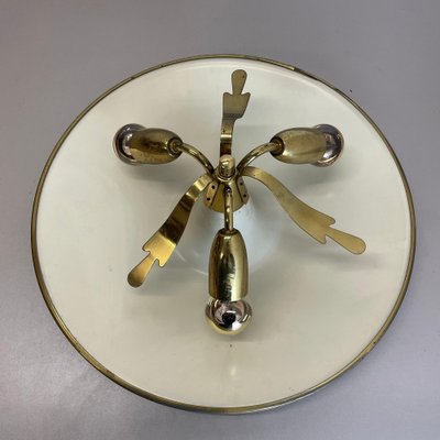 Round Brass Ceiling Light Flushmountby Gio Ponti, Italy 1950s-QZ-1772930