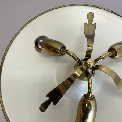 Round Brass Ceiling Light Flushmountby Gio Ponti, Italy 1950s-QZ-1772930