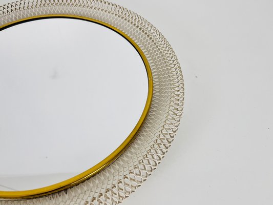 Round Brass Framed Wall Mirror, Italy, 1960s-PUK-1416524