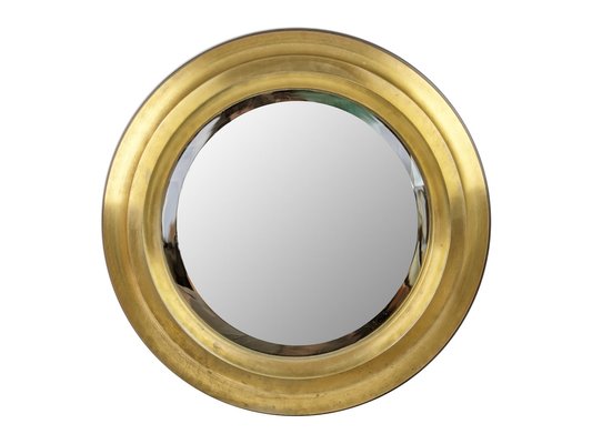 Round Brass & Nickel Plated Metal Mirrors, 1960s, Set of 2-RD-1819550