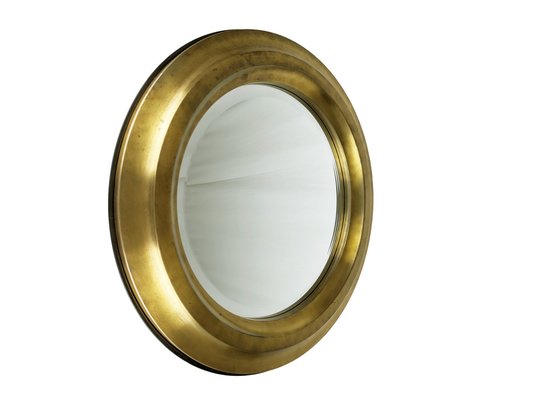 Round Brass & Nickel Plated Metal Mirrors, 1960s, Set of 2-RD-1819550