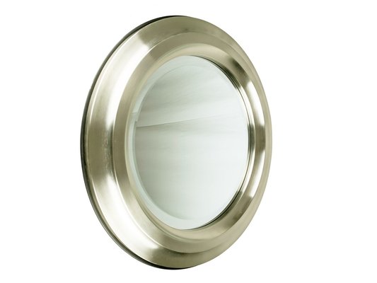 Round Brass & Nickel Plated Metal Mirrors, 1960s, Set of 2-RD-1819550