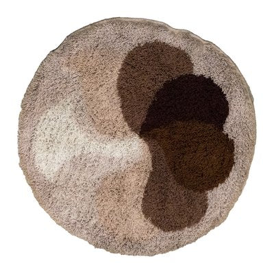 Round Brown Flower Rug from Desso, 1970s-XMR-1417594