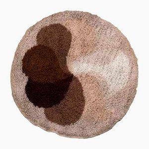 Round Brown Flower Rug from Desso, 1970s-XMR-1417594