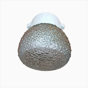 Round Bubble Glass Ceiling Lamp with Ceramic Frame-QDP-1357502