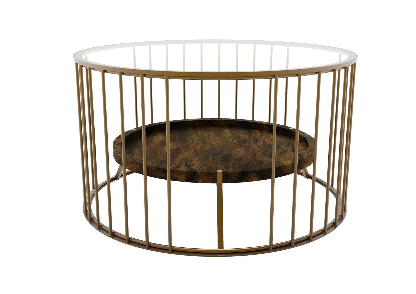 Round Cage Coffee Table by Niccolo De Ruvo for Brass Brothers