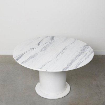 Round Carrara Marble Dining Table, 1970s-TWF-1813369