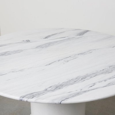 Round Carrara Marble Dining Table, 1970s-TWF-1813369