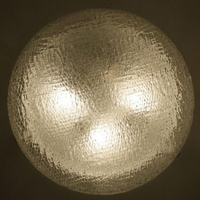 Round Clear Textured Glass Flush Mount, Limburg, 1970s-VDW-2036503