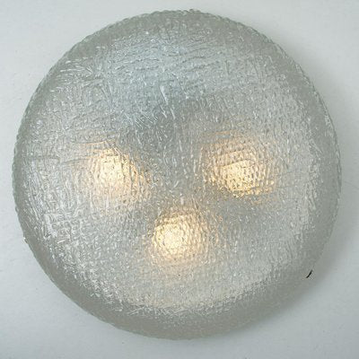 Round Clear Textured Glass Flush Mount, Limburg, 1970s-VDW-2036503