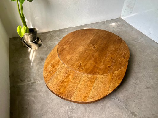 Round Coffee Table in Oak by Pierre Chapo, 1950s-WKI-2023682