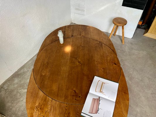 Round Coffee Table in Oak by Pierre Chapo, 1950s-WKI-2023682