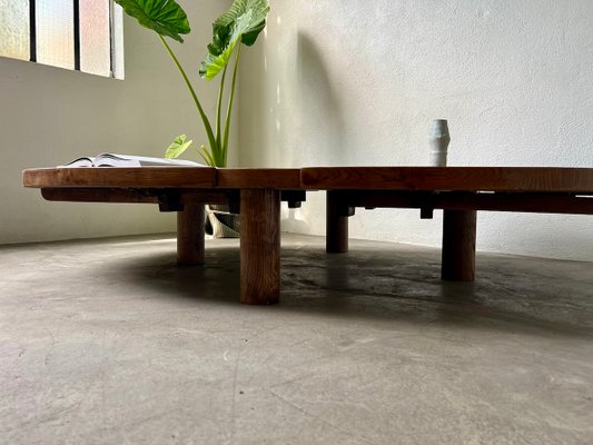 Round Coffee Table in Oak by Pierre Chapo, 1950s-WKI-2023682