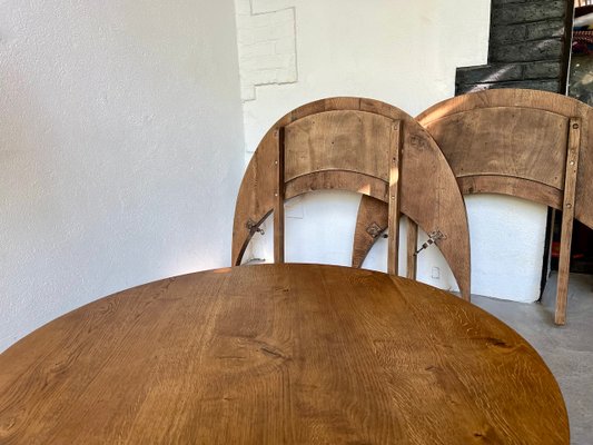 Round Coffee Table in Oak by Pierre Chapo, 1950s-WKI-2023682