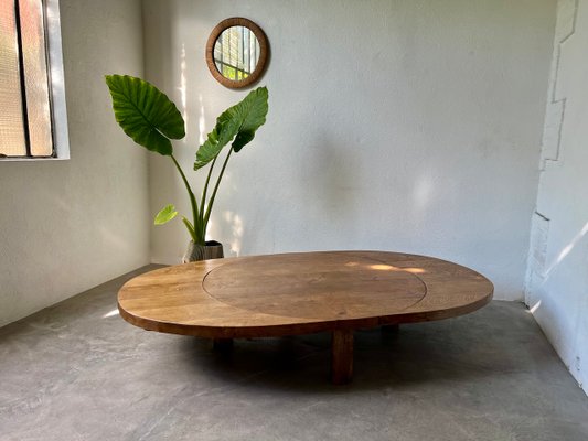 Round Coffee Table in Oak by Pierre Chapo, 1950s-WKI-2023682