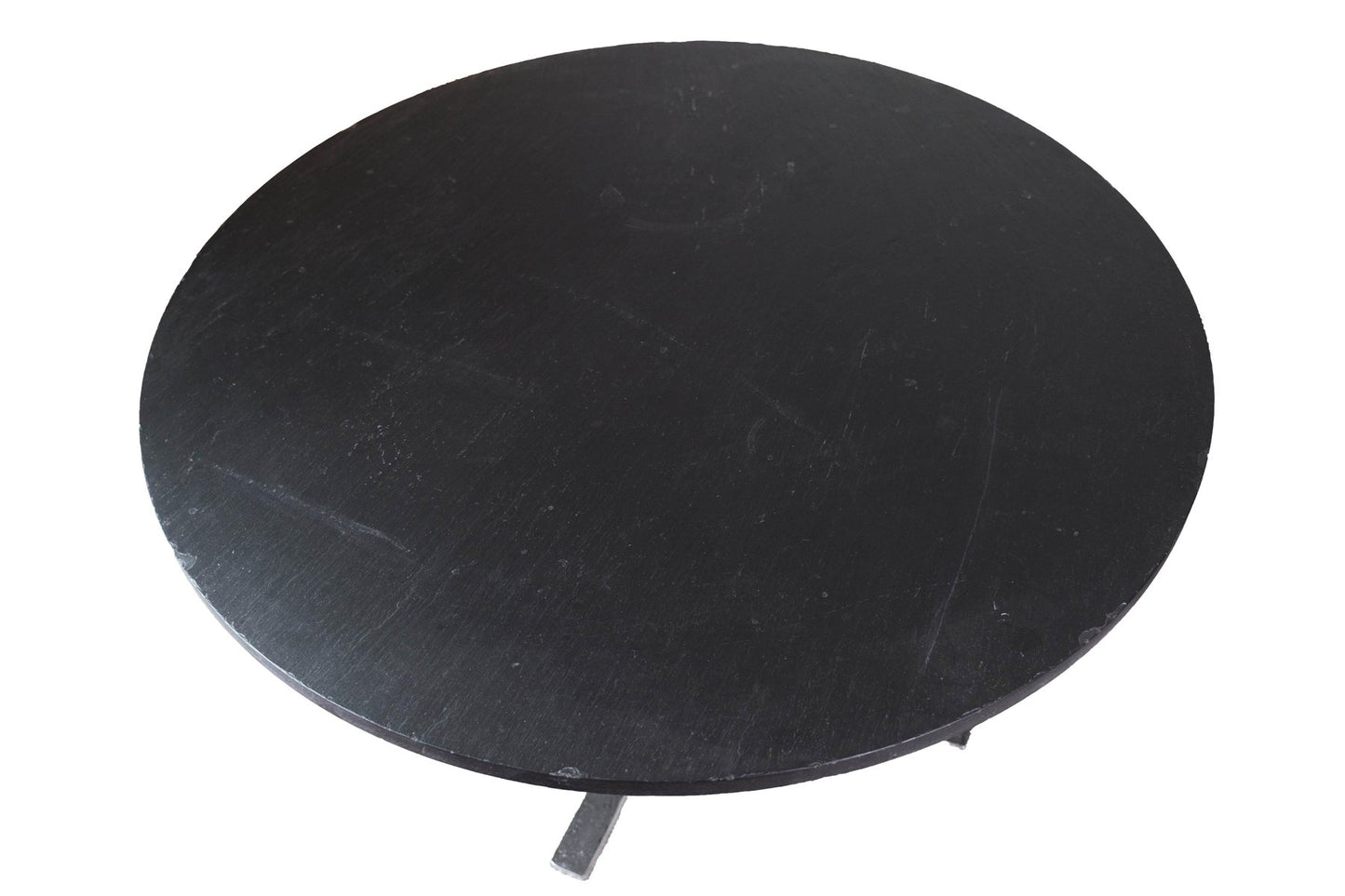 Round Coffee Table with Black Slate Plate by Sigurd Ressell Falcon