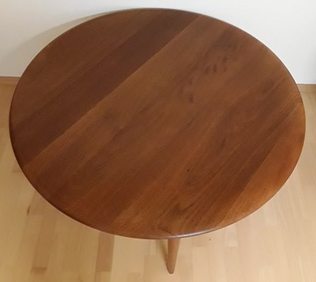 Round Danish Teak Minerva Coffee Table with Reed Storage Compartment by Peter Hvidt & Orla Molgaard-Nielsen for France & Son, 1960s-HOI-1408703