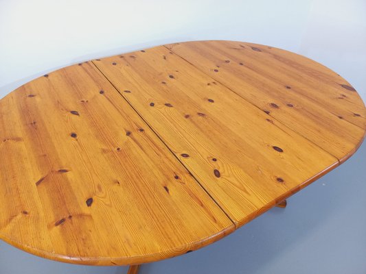 Round Dining Table & Chairs in Pine, 1970s, Set of 5-AHO-1736964