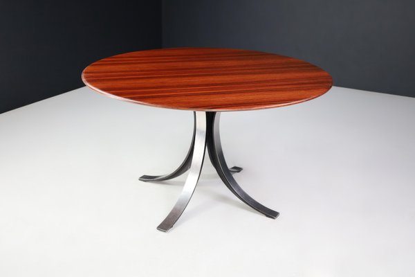 Round Dining Table in Walnut & Steel attributed to Osvaldo Borsani and Eugenio Gerli for Tecno, 1965-TRW-1797112