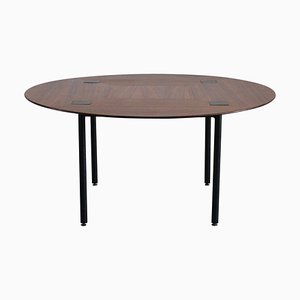 Round Dining Table in Wood and Metal by Ettore Sottsass for Poltronova, Italy, 1950s-IVC-1363160