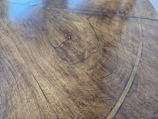 Round Extendable Dining Table in Burl Walnut, Italy, 1930s-ZUW-1799594