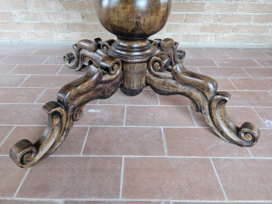 Round Extendable Dining Table in Burl Walnut, Italy, 1930s-ZUW-1799594