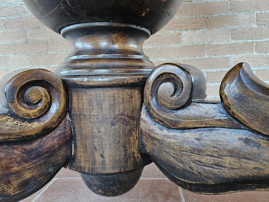 Round Extendable Dining Table in Burl Walnut, Italy, 1930s-ZUW-1799594