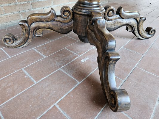 Round Extendable Dining Table in Burl Walnut, Italy, 1930s-ZUW-1799594