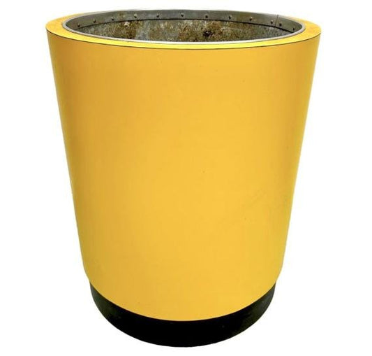 Round Flower Box in Ocher Yellow Plastic