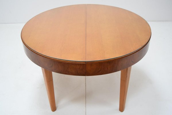 Round Folding Dining Table by Jindrich Halabala, Czechoslovakia, 1950s-TZ-838907