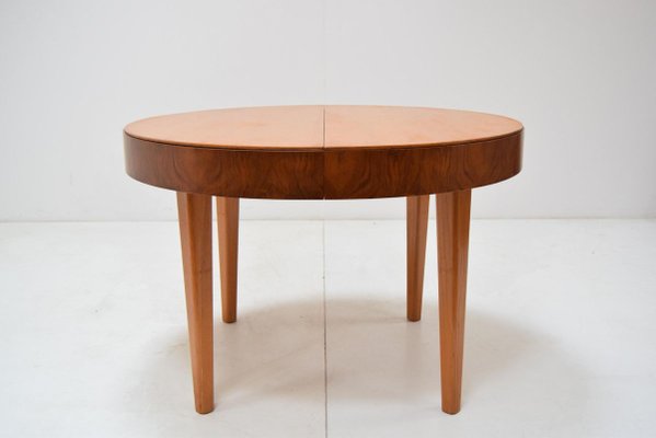 Round Folding Dining Table by Jindrich Halabala, Czechoslovakia, 1950s-TZ-838907