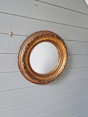 Round Gilded Wood Mirror, Early 20th Century-FAX-2035676