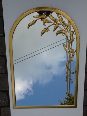 Round Gilt Wall Mirror wiht Floral Design from Deknudt Belgium, 1970s-AWL-1417754