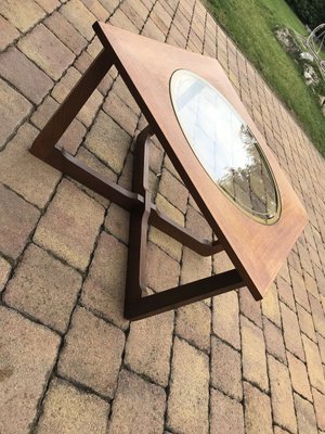 Round Glass and Gold Astro Style Coffee Table, 1960s-OXJ-679025