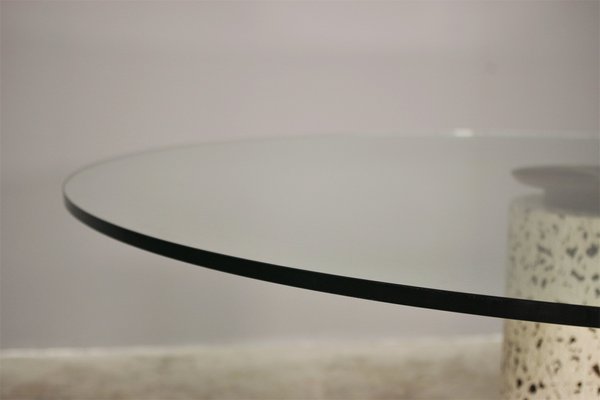 Round Glass Top Table, 1980s, Set of 4-KNM-1290715