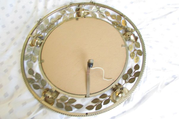 Round Golden Metal Rose Crown Mirror-RDN-1256186