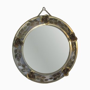 Round Golden Metal Rose Crown Mirror-RDN-1256186