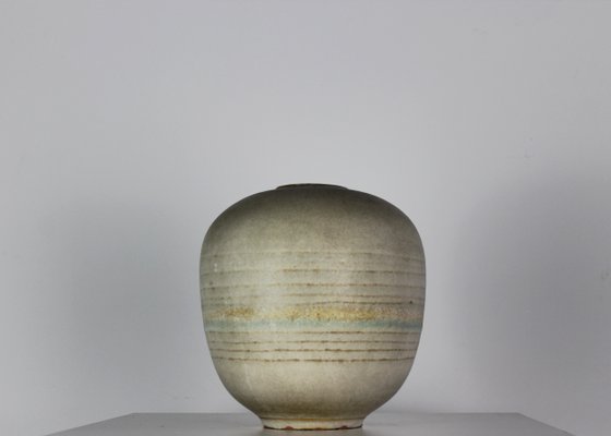 Round Gray Vase in Stoneware by Carlo Zauli, 1960s-IVC-1176259