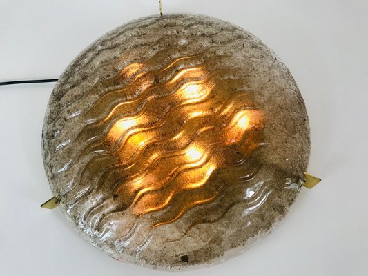 Round Ice Glass Ceiling Lamp from Kaiser Leuchten, 1960s-PUK-617817