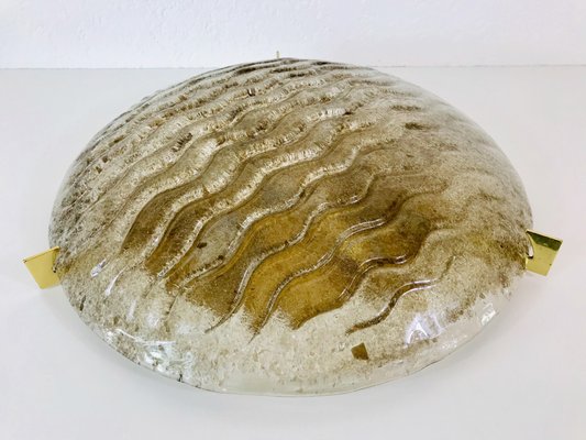 Round Ice Glass Ceiling Lamp from Kaiser Leuchten, 1960s-PUK-617817