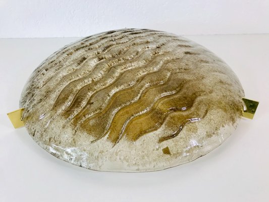 Round Ice Glass Ceiling Lamp from Kaiser Leuchten, 1960s-PUK-617817