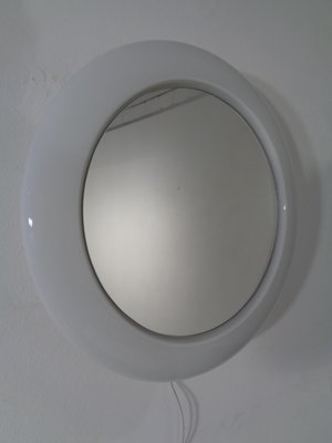 Round Illuminated Opal Glass Mirror, 1960s-RDW-776690