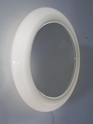 Round Illuminated Opal Glass Mirror, 1960s-RDW-776690