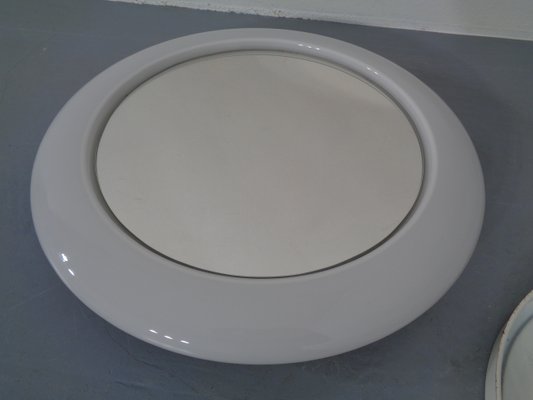 Round Illuminated Opal Glass Mirror, 1960s-RDW-776690